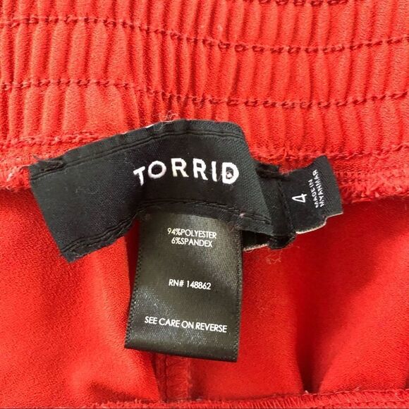 Torrid Pleat Front Cuffed Pants Orange Spice Taper 4 4X - Picture 5 of 6